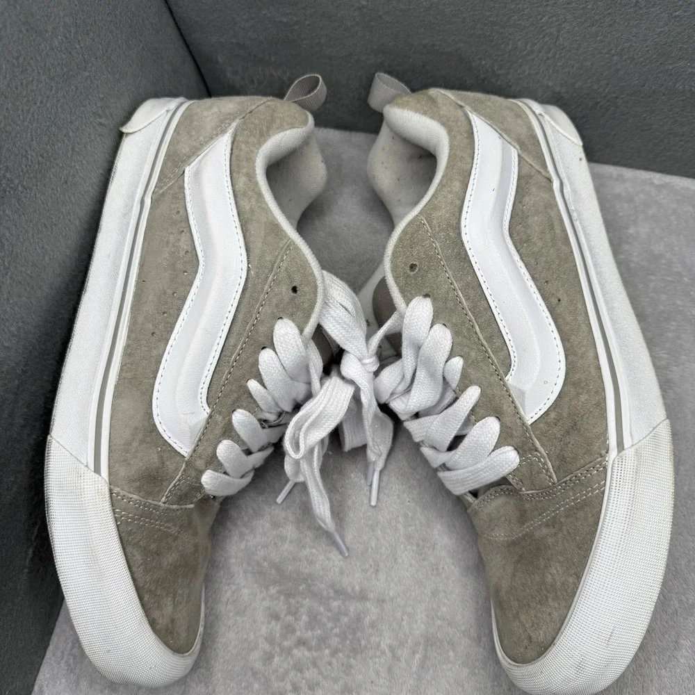Vans Knu Skool Suede Chunky Skate Shoes Gray White Men's Size 12